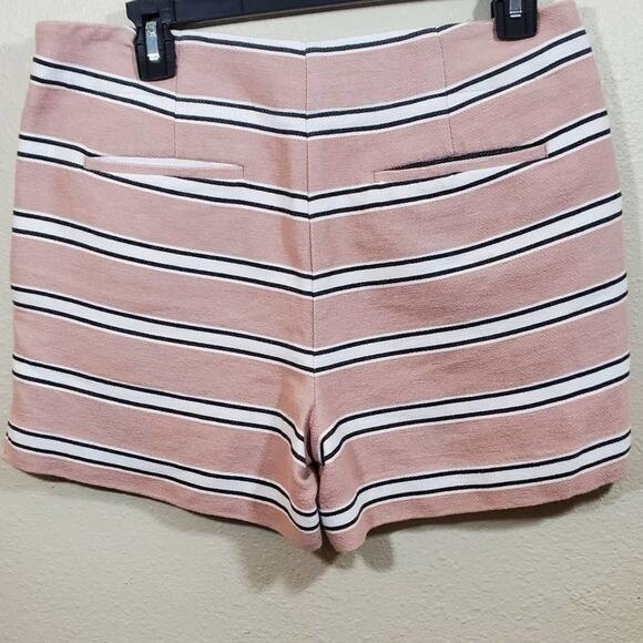 Loft blush pink, black, & white striped jacquard cotton 4" shorts size 6 - Picture 4 of 7